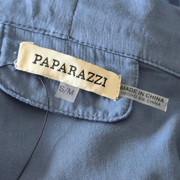 NWT Paparazzi Blue Embroidered Maxi Dress & Kimono Boho Cover-Up S/M  RN#105556 - Picture 10 of 10